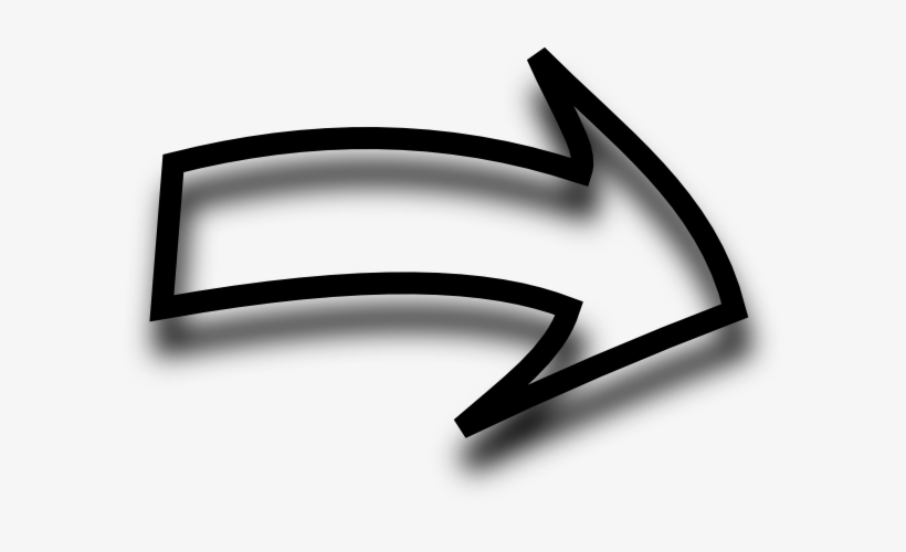 Arrow Black Shadow Bottom Right - Curved Arrow Clipart Black And White, transparent png #193773