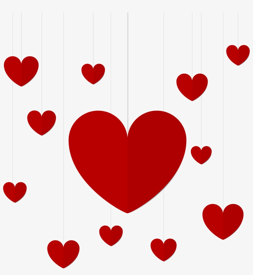 Hanging Hearts Decor Png Clip Art, transparent png #193951