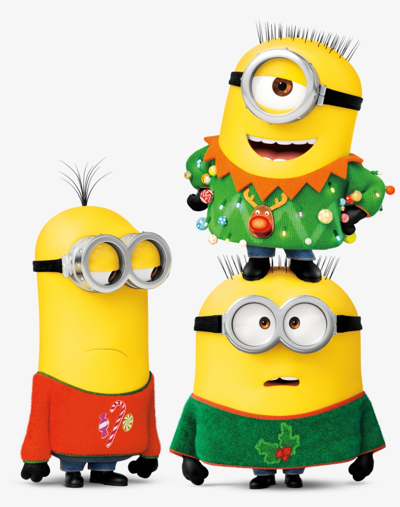 Dm3 Holiday Stacked-minions - Minions, transparent png #194134