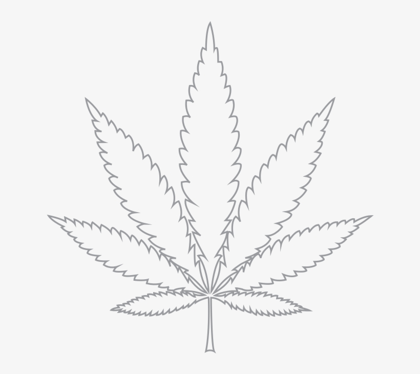 Weed Leaf Png Cannabis - Cannabis Leaf Black And White, transparent png #194566