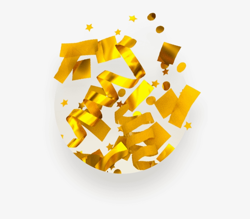 Backgrounds, Gold 3d Confetti Handfuls Kit - Construction Paper, transparent png #194830