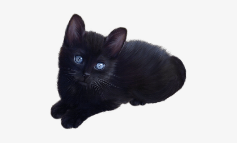 Cute Little Black Cat - Cute Black Cat Png, transparent png #195515