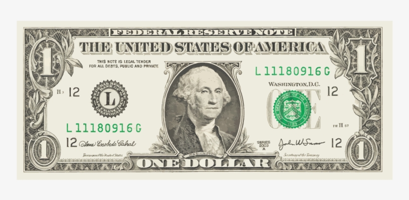 Dollar Vector One Transparent One Dollar Bill Clipart Free