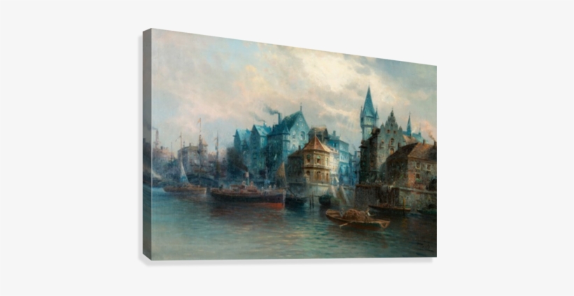 A City In Blue Canvas Print - City In Blue, transparent png #195666