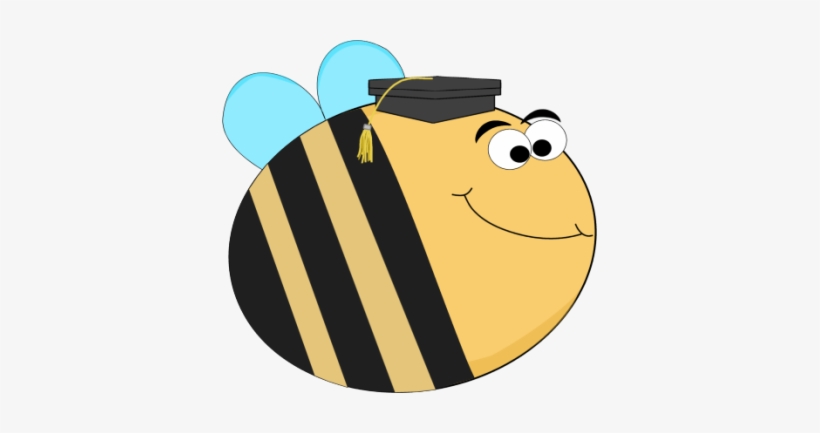 Funny Bee Wearing A Graduation Cap - Thank You Bee Clipart, transparent png #196978