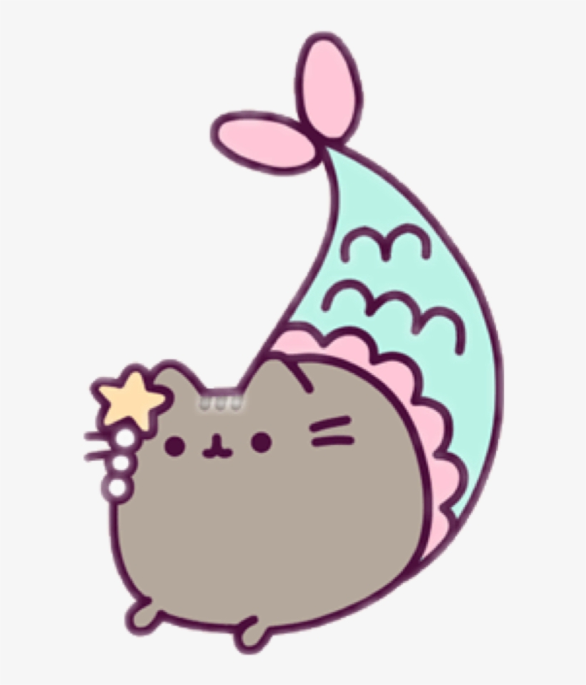 Pusheen Mermaid Pusheenmermaid Banner Black And White - Mermaid Pusheen Coloring Pages, transparent png #197092