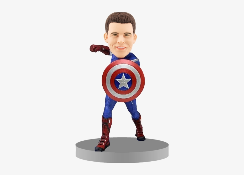 Custom Bobblehead Captain America - Avengers Captain America Bobble Head Knocker, transparent png #197663