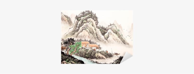 Chinese Landscape Watercolor Painting Sticker • Pixers® - Watercolor Painting, transparent png #197799