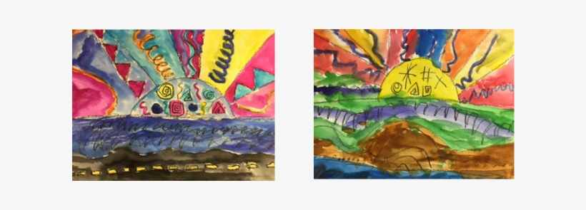 They Did An Awesome Job Creating A Sunset Using Various - Modern Art, transparent png #198620