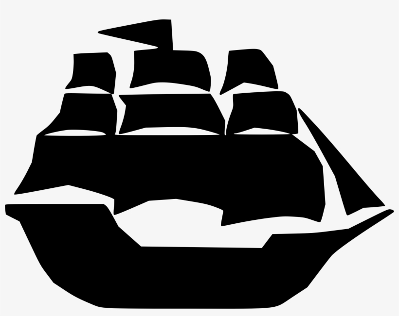 Big Image - Pirate Ship Clipart Black And White, transparent png #198885