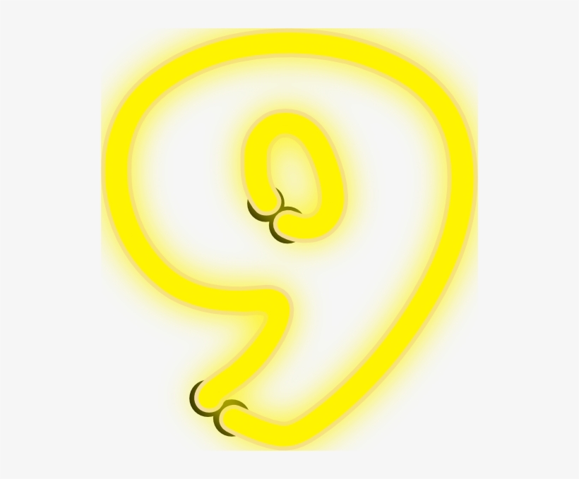 Free Vector Neon Numerals With Number 9 Clip Art - Number 9 Clipart, transparent png #198911