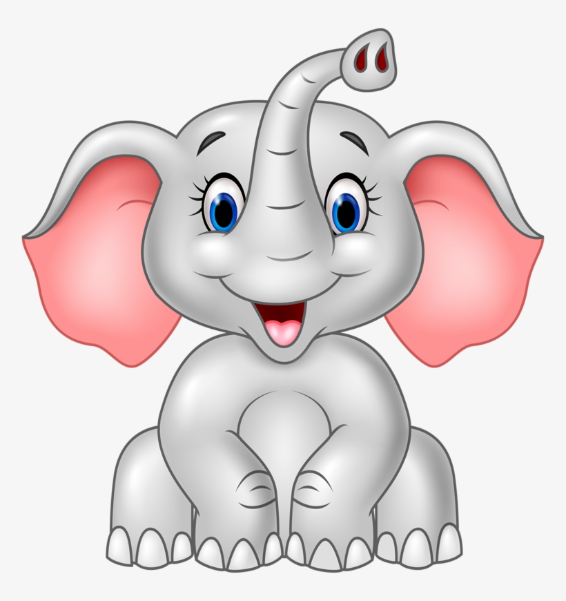 165 [преобразованный] - Cute Baby Elephant Cartoon, transparent png #199292