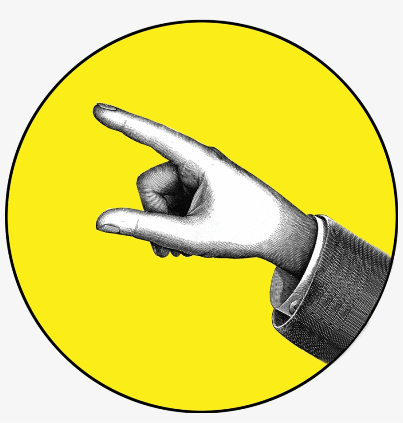 Letterpress Pointing Finger Cropped Yellowback - Sarcasm, transparent png #199689