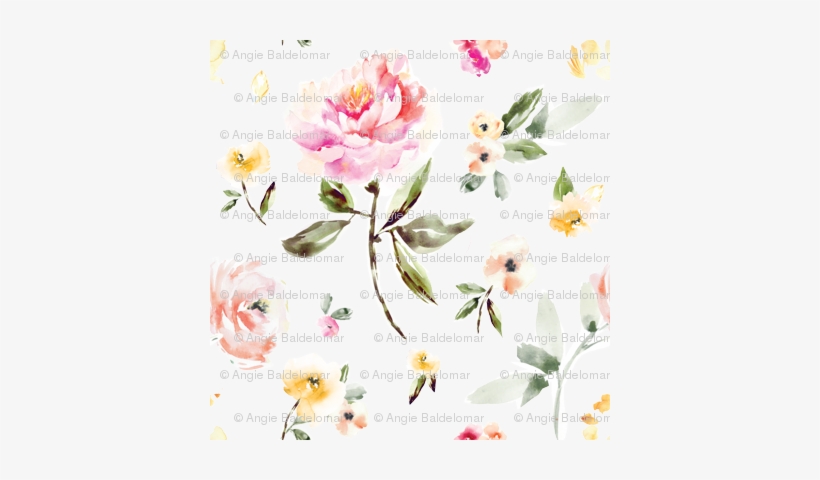 Frida Watercolor Peony On White - Watercolor Painting, transparent png #199824