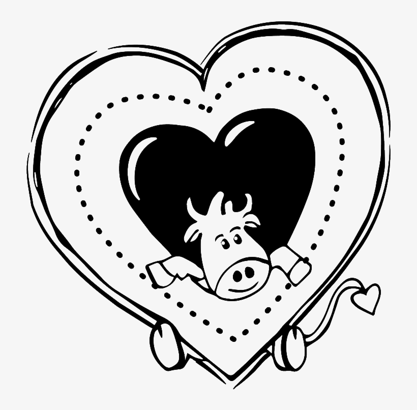 Blanco Y Negro Pintado A Mano En Forma De Corazon Amor - Black, transparent png #199894