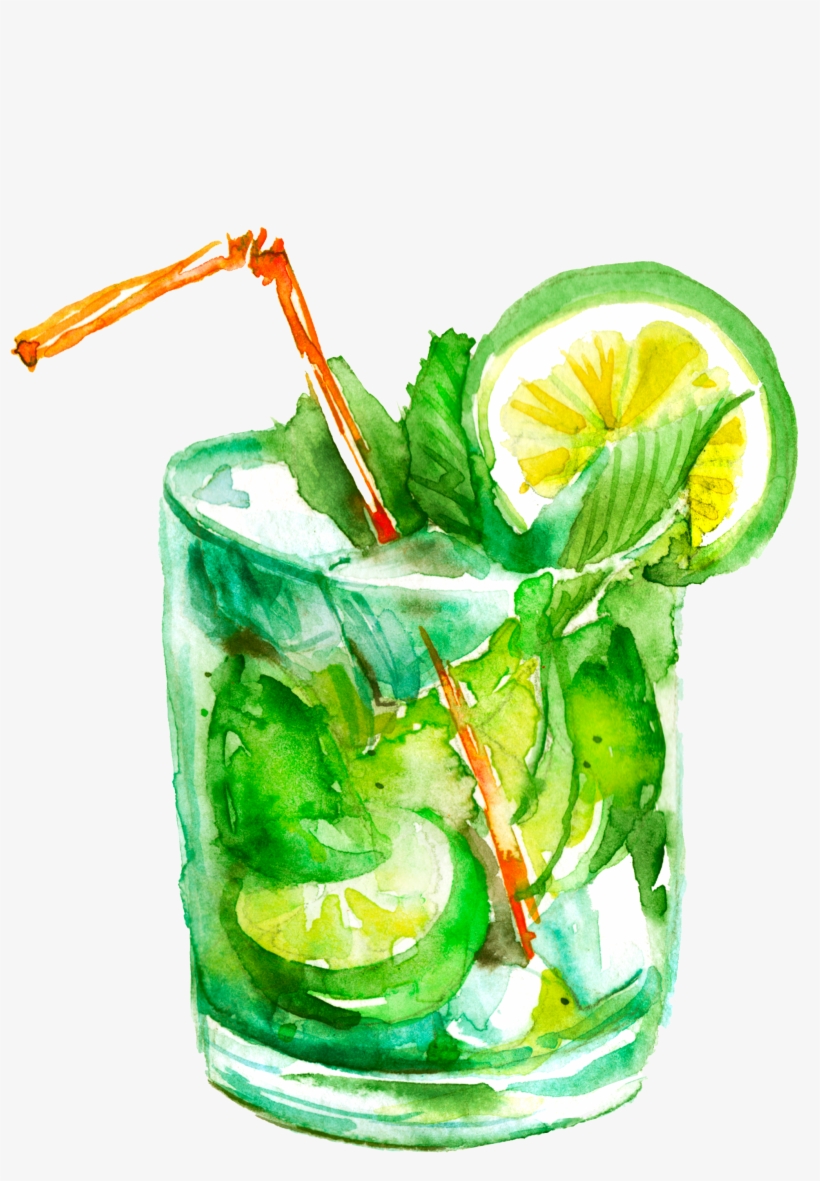 Lime Limegreen Mojito Coctail Watercolors Watercolor, transparent png #199937