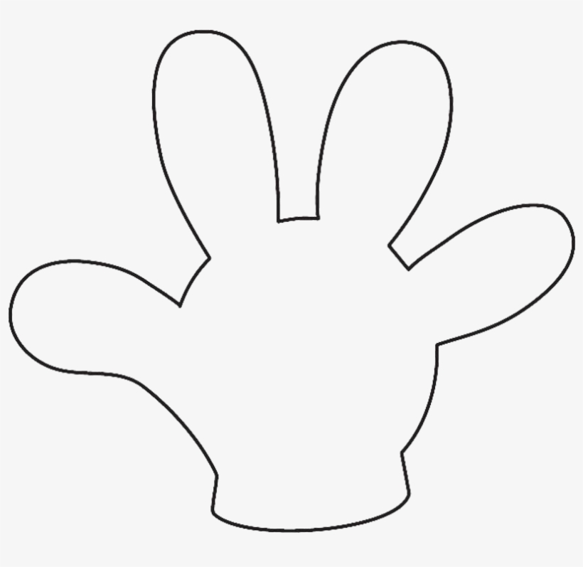 Mickey Mouse Baby Shower Template - Mickey Mouse Hand Trace, transparent png #1900258