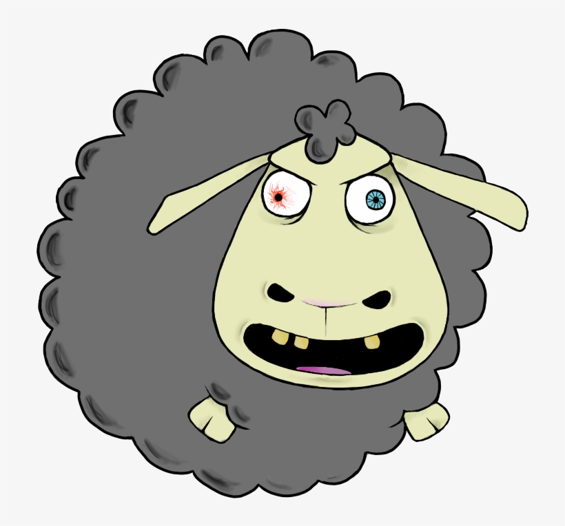 Agressive Sheep's - Sheep Black Dibujo, transparent png #1900640