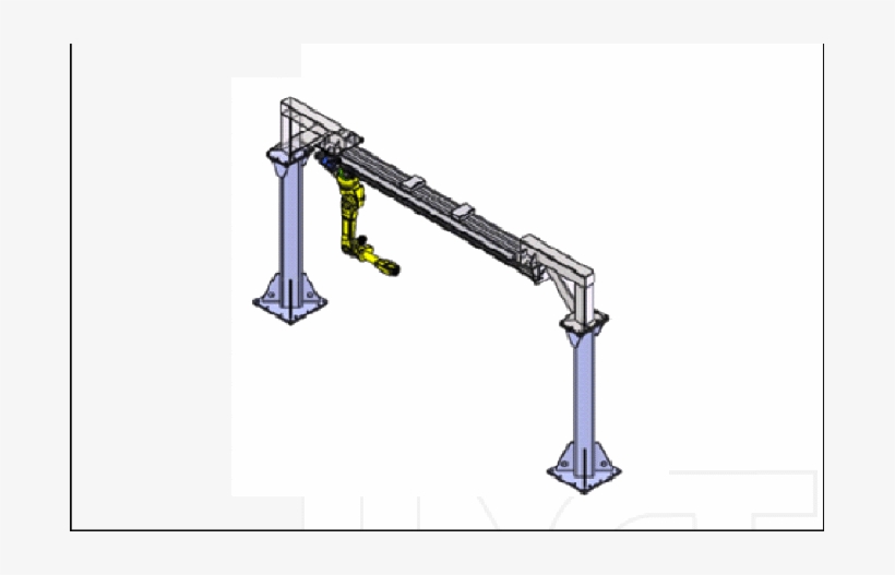 An Example Robot Configuration Where A Robot Arm Is - Robotic Arm On Rail, transparent png #1900723
