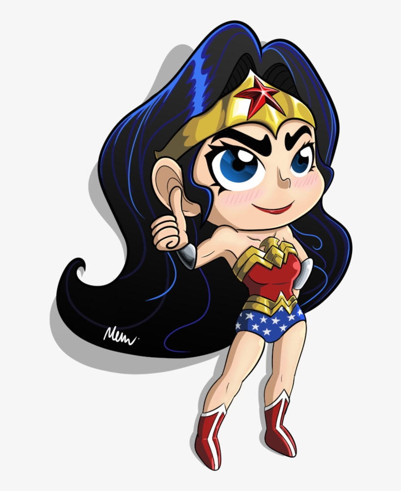 Chibi Wonder Woman By Fujuzakinc - Wonder Woman Cartoon Chibi, transparent png #1901398