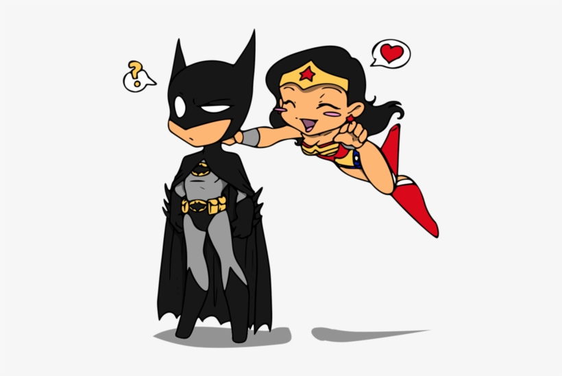 Batman Gets All The Ladies - Batman Wonder Woman Cartoon, transparent png #1901494