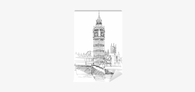 Drawn Big Ben London Landmark - Dropplace Photo Background Vinyl Backdrops For Photography, transparent png #1901617