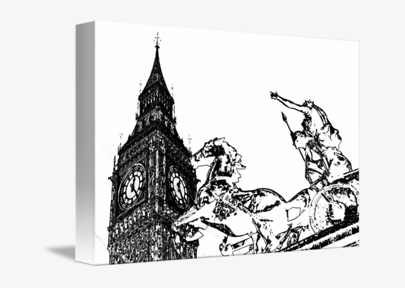 Png Transparent Big Ben And Boudica Charcoal Effect - Illustration, transparent png #1901886