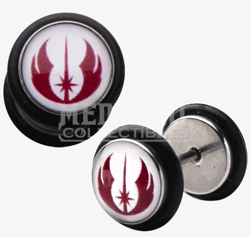 Star Wars Jedi Order Symbol Screw Back Earrings - Star Wars, Darth Vadar Chewbacca Or Jedi Fake Plug, transparent png #1902786