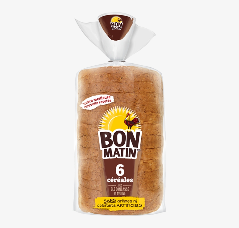 Bon Matin® 6 Grains Bread - Bon Matin Multigrain, No Fat No Sugar Added Bread, transparent png #1902939