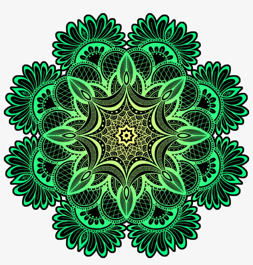 Yellow Green Flower Pattern Circle Hd, transparent png #1903668