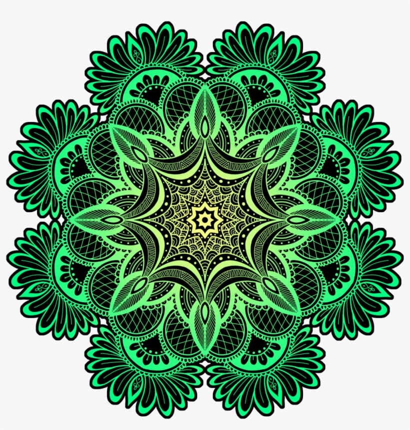 Yellow Green Flower Pattern Circle Hd, transparent png #1903668