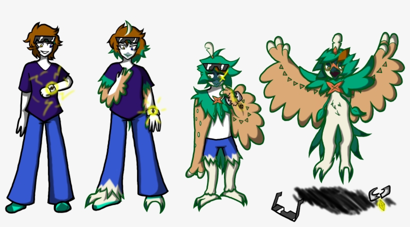 Alolan Z-vacation - Decidueye Tf - Drawing, transparent png #1903758
