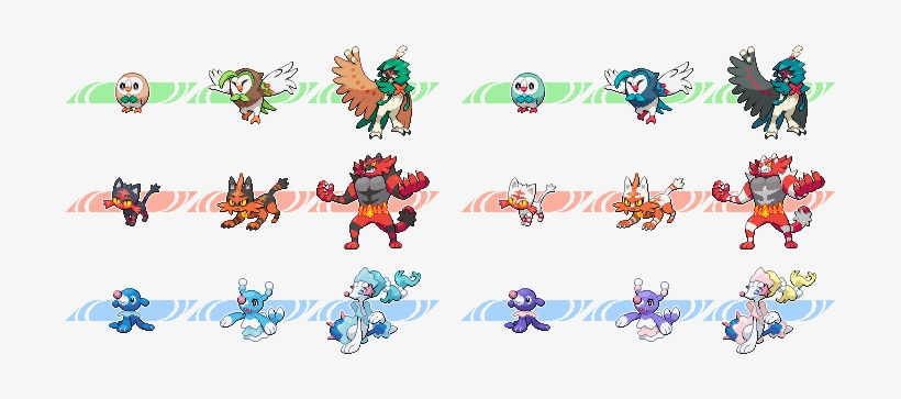 1532581910179 - Shiny Gen 7 Starters, transparent png #1904122