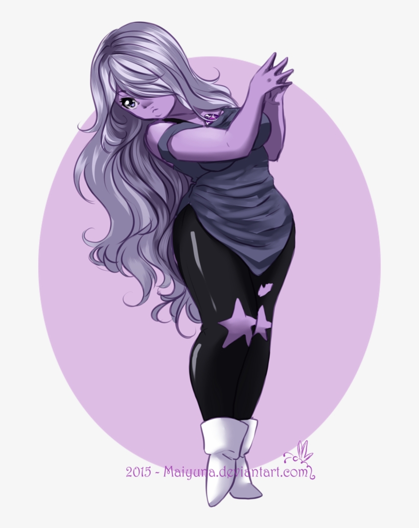 Image Black And White Amethyst Drawing Adorable - Adorable Amethyst Steven Universe, transparent png #1904153