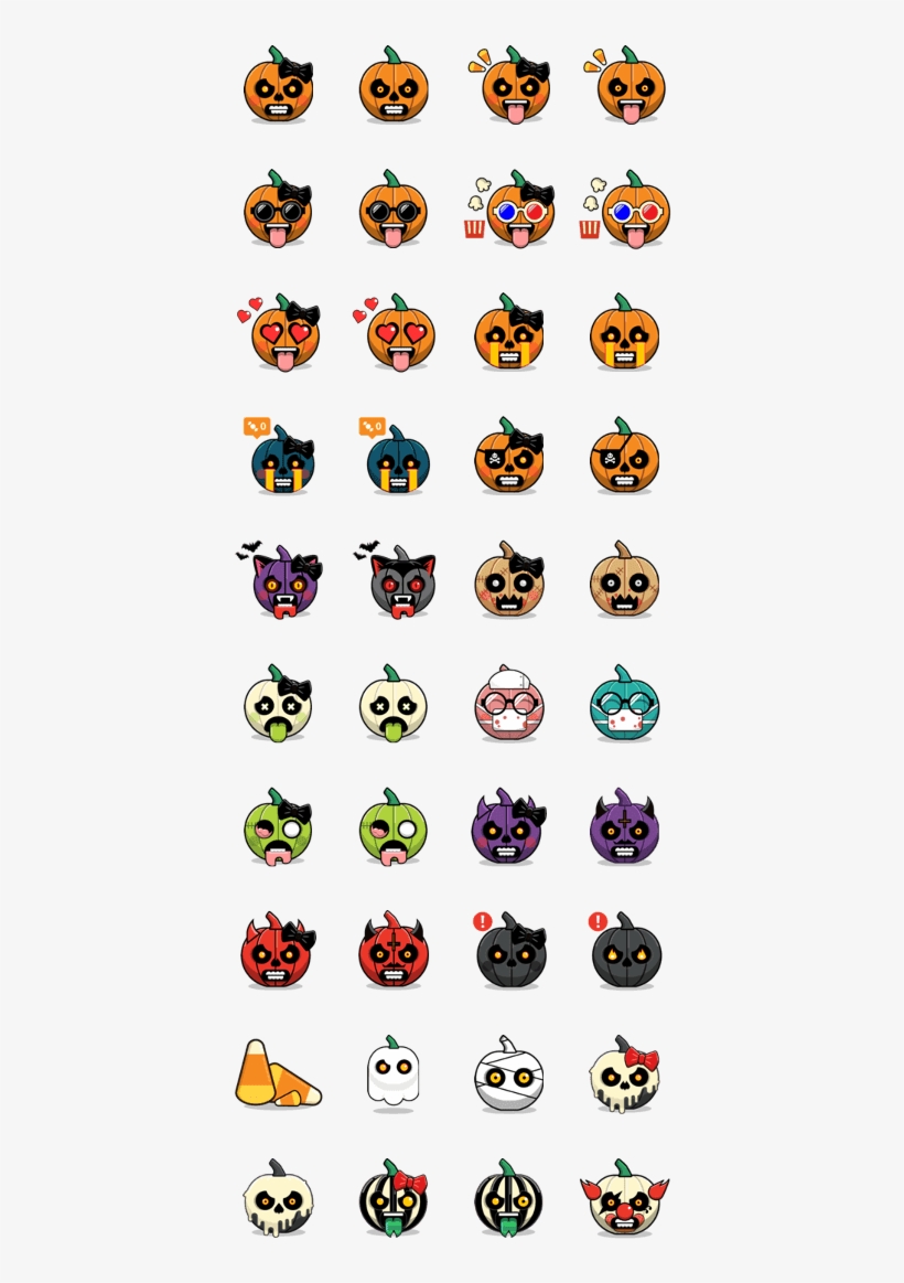 Halloween Emoji Stickers - Sticker Him & Her, transparent png #1904237