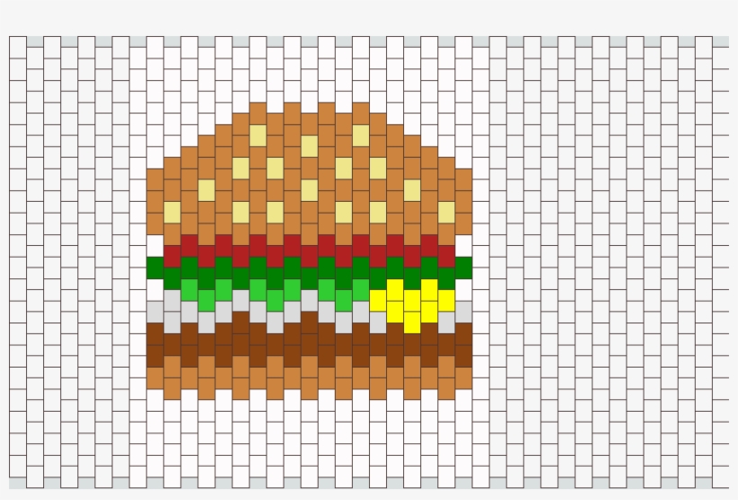 Krabby Pattie Kandi Pattern - Pony Bead Food Pattern, transparent png #1905153