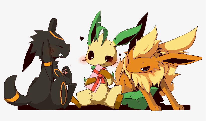 Flareon, Leafeon, And Umbreon Drawn By Shin (aru0921) - Horse, transparent png #1905341