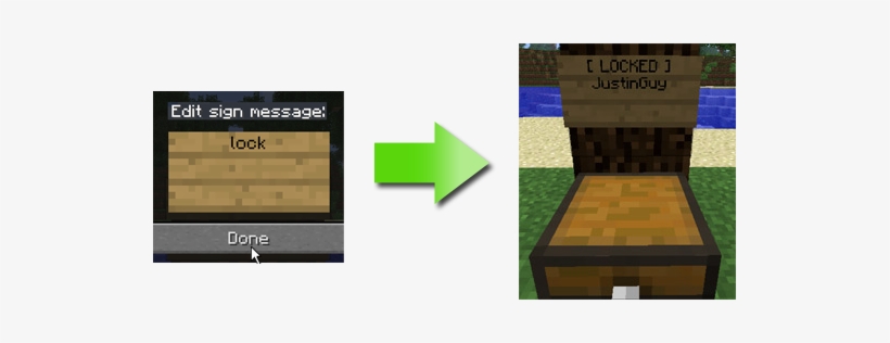 Lock Chest - Minecraft Sign Chest Lock, transparent png #1906154