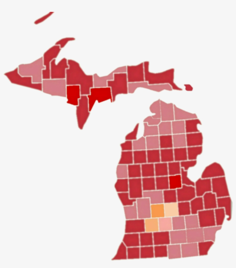 Michigan Gubernatorial Republican Primary, 2018 - Michigan Counties 2016 Election, transparent png #1906884