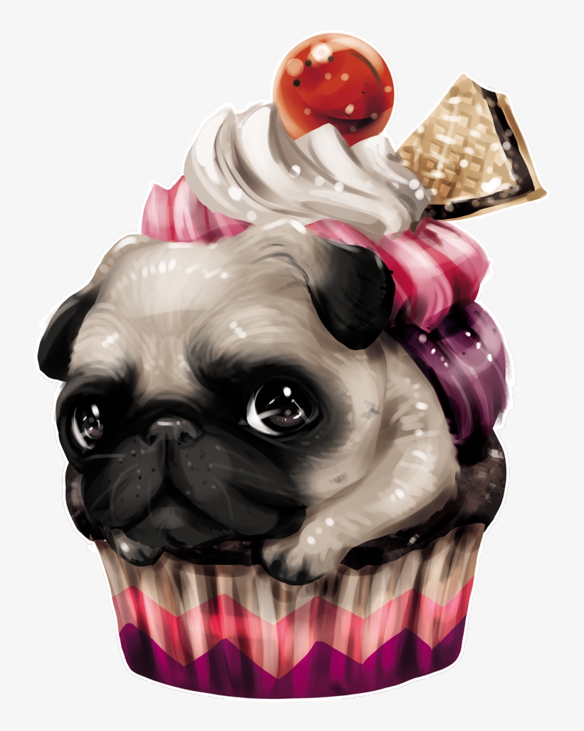 Cute Pugs Art - Арт Мопсы, transparent png #1906981