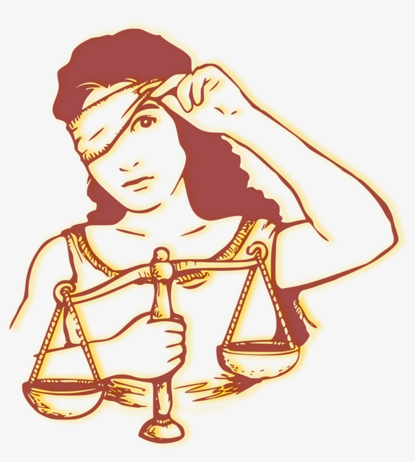 Lady Justice, Peeking Out From Blindfold, For 31, 10 - Justitia: Student Handbook On Justice And Rights, transparent png #1907117