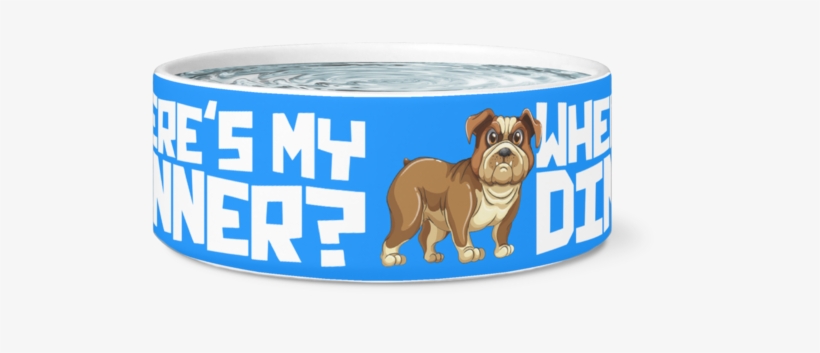 Where's My Dinner Bulldog Dog Bowl - Pug Dog Bowl, transparent png #1907159