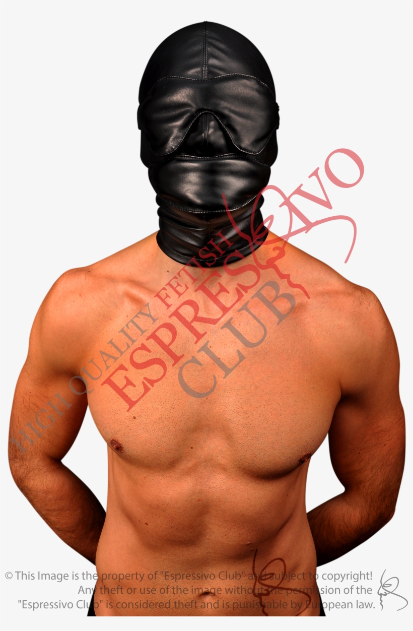 Bdsm-gear For Men Leather Bondage Hood With Soft Blindfold - Barechested, transparent png #1907229