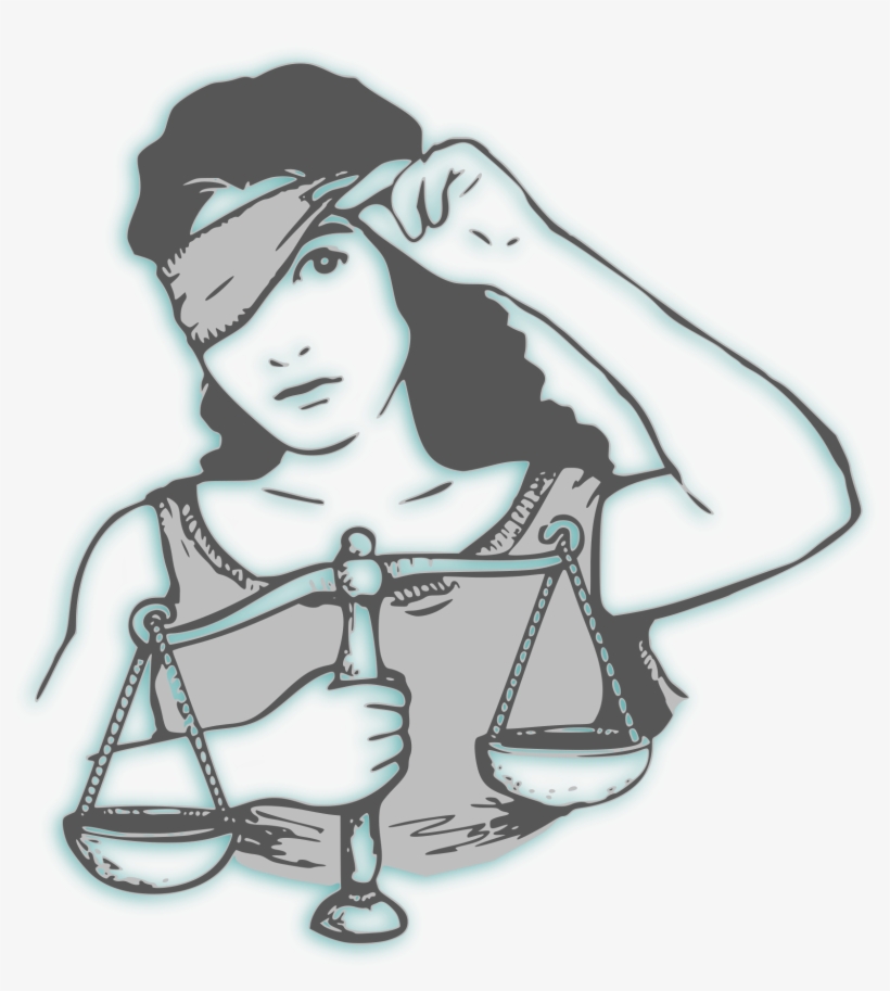 Vector Royalty Free Stock Clipart Not So Blindfolded - Lady Justice Blindfold Removed, transparent png #1907308