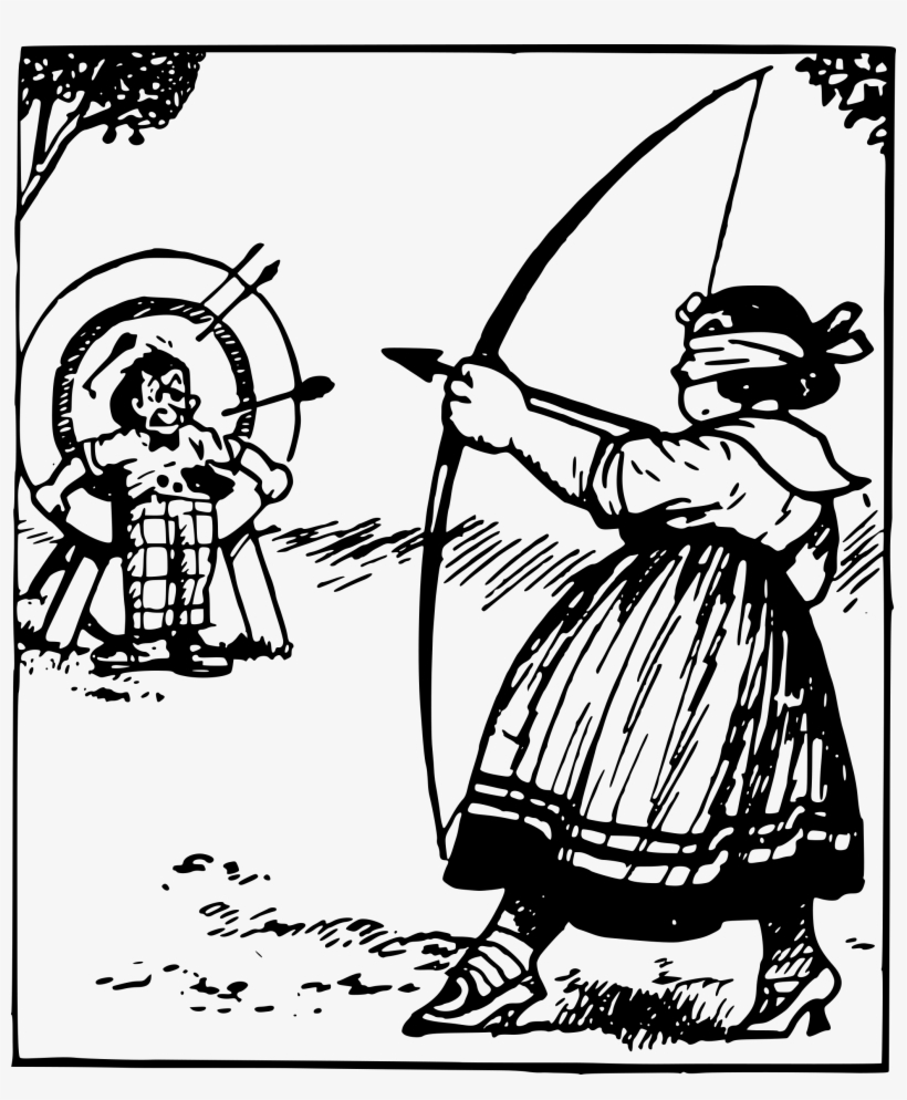 Png Freeuse Download Clipart Woman Arrows Big Image - Clipart Person Hit By A Bow And Arrow Png, transparent png #1907454