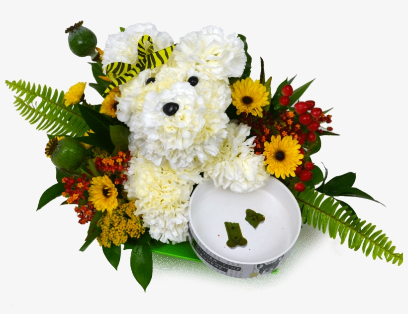 Flower Dog N Bowl - Flower Dog, transparent png #1907666