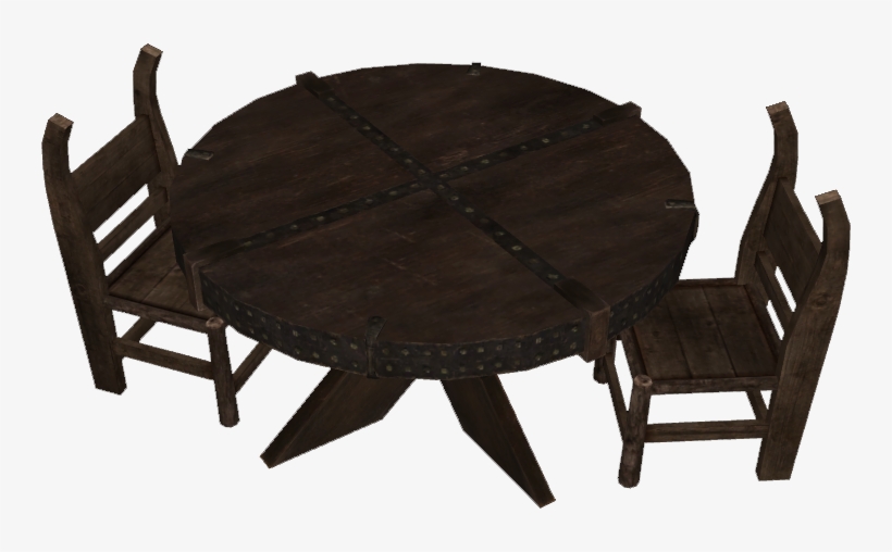 Roundtable2chairs - Skyrim Round Table, transparent png #1907869