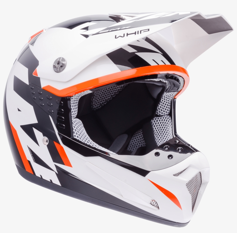Download - Lazer Smx Whip White/black/orange Off Road Quad Mx, transparent png #1908221