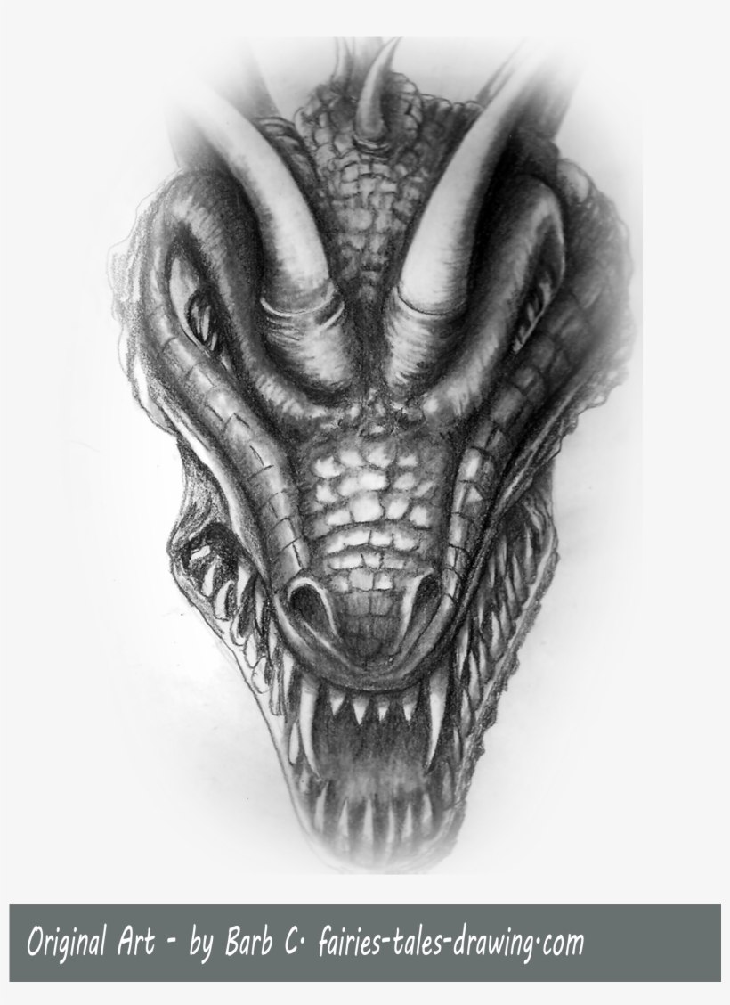 An Evil Dragon Roaring So Much Fun To Draw - Evil Dragon Drawings Head, transparent png #1908648