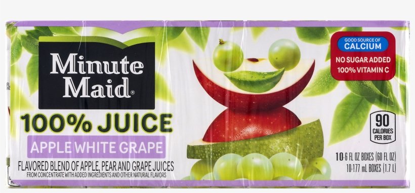 Minute Maid 100% Juice, Apple White Grape, 6 Fl Oz, - Minute Maid Orange Juice, transparent png #1909987